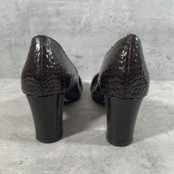 Kate Spade Womens Patent Leather‎ Pumps Heels Sz 7.5M Brown Round Toe Shoes - Picture 4 of 10